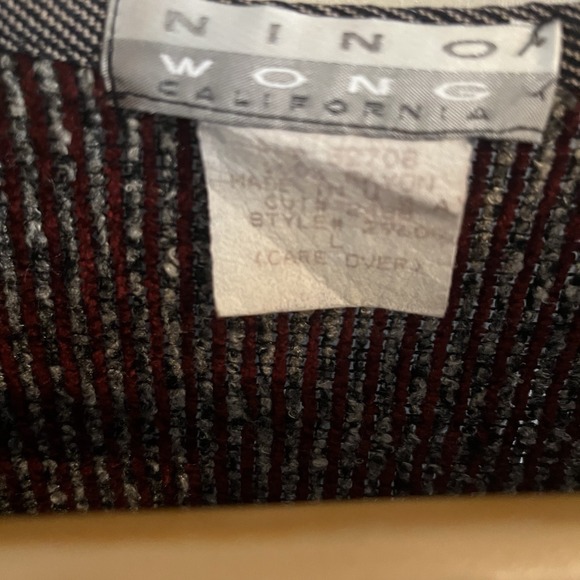 VTG Nino Wong California Cardigan L Funky Patchwork Velour Stripe Distressed USA - Picture 2 of 12